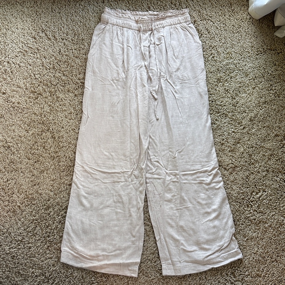 H&M Light Beige Wide-Leg Beach Style Pants